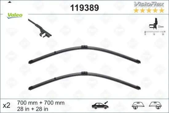 Sılecek supurgesı takımı 700mm / 700mm mercedes w220 w221 . cıtroen c6 . peugeot 407 swf Valeo A2218201300/ 6426SY resmi