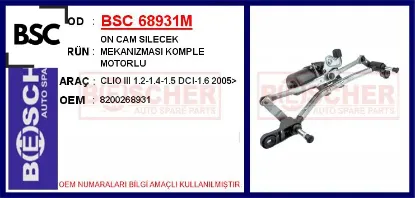 Ön cam silecek mekanizması motorlu renault clıo ııı 05> 8200268931 resmi