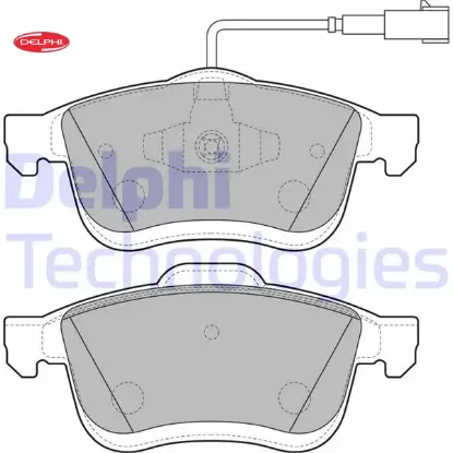 Ön balata fıat doblo ııı 10> opel combo 12> 1.3d mtj 1.4 1.6d mtj 2.0d mtj tek fişli Delphı 77364929/ 77365311/ 77365396/ WVA24727 resmi