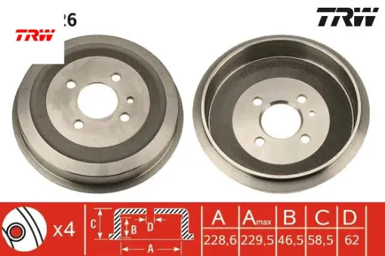Fren kampanası bmw e30 Trw 34211156297/ 34211158556/ 34211153091 resmi