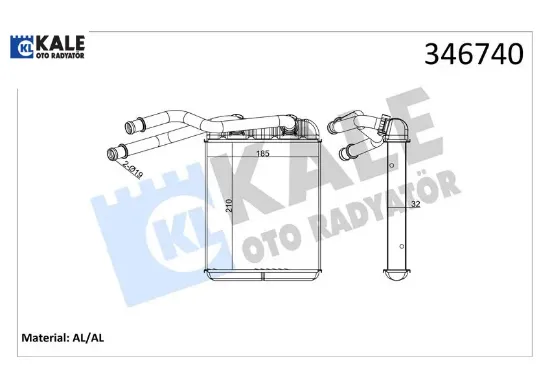 Kalorifer radyatörü vw touareg 02 > audi q7 10 > Kale radyatör 7L0819031/ 7L0819031A/ 95557232600 resmi