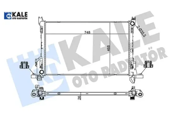 Radyatör brazıng fıat talento-nıssan nv300-opel vıvaro-renault trafıc ııı-vauxhall vıvaro radyatör Kale radyatör 93868887/ 214103569R/ 6000618060 resmi