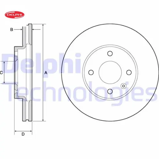 Ön fren diski chevrolet aveo t300 1.2 16v / aveo t300 1.4 16v 11>14 256×24x60x45.5x4dl hvl 14 jant Delphı 13502001 resmi
