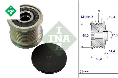 Alternator kasnagı mercedes w204 w211 w164 x164 w463 w251 b906 Ina A6421500760 resmi