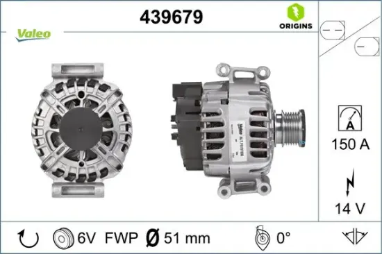Alternator 14v 150a mercedes w203 w204 s204 w212 s212 c207 a207 b906 Valeo A0009063000 resmi