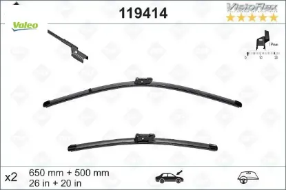 Silecek 65 50×2 flatblade volvo c30 06> s40 05> s60 10> s80 06>v50 05>v70 07>v60 10> xc70 xc60 Valeo 30753009/ 31253012/ 31250286/ 31333385 resmi