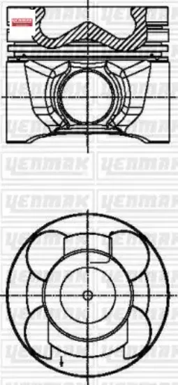 Piston segman 050 nıssan navara 2.5l yd25ddtı d40 08-> 47.40 mm yanma odası çapı çap 89.50 mm / ölçü Yenmak resmi