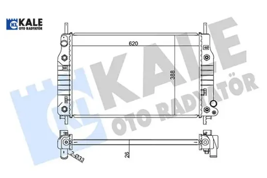 Su radyatörü ford mondeo 93> 2.0 zetec otomatik şanzıman Kale radyatör 97BB8005BA/ 93BB8005HC/ 1671779 resmi