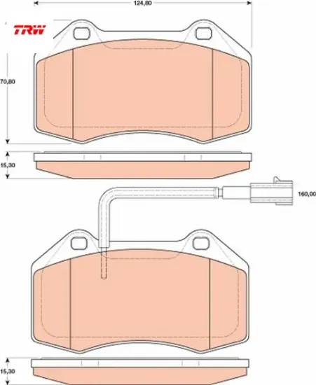 Ön balata fişli grande punto 199 1.4 abarth 12/07 > fıat 500 1.4 10 > alfa mıto 1.4tjet 1.4t 08 > Trw 71753265/ 77364716/ 77365830 resmi