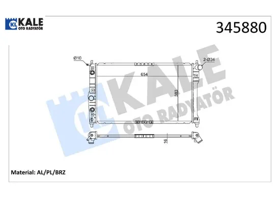 Radyatör chevrolet-daewoo nubıra 00 > ac /- otom. 655×378x16 al/pl/brz Kale radyatör 96273594 resmi