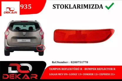 Tampon reflektörü r logan mcv 09> lodgy 13> dokker 13> express 21> Dekar 8200751778 resmi