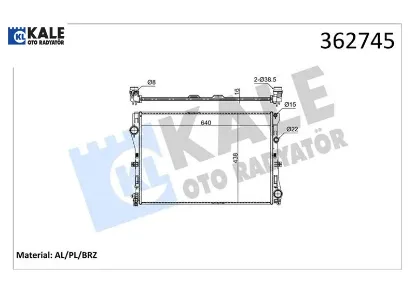 Motor su radyatoru mercedes w205 s205 c205 a205 w213 c238 a238 Kale radyatör A0995002203 resmi