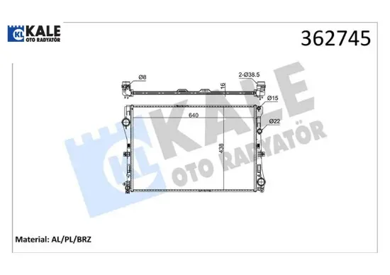 Motor su radyatoru mercedes w205 s205 c205 a205 w213 c238 a238 Kale radyatör A0995002203 resmi