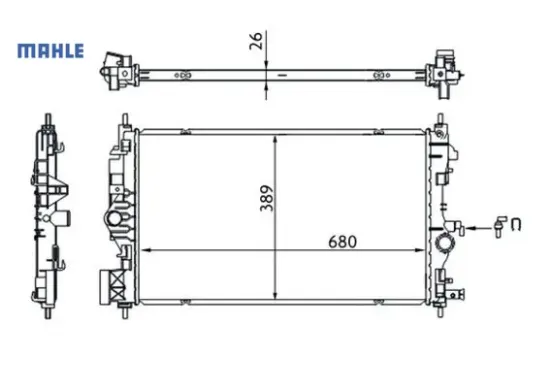 Su radyatörü astra j 10>15 zafıra c 12>19 1.6-1.7-2.0 cdtı dth-dtl-dtj Mahle 39074655/ 13393983/ 1300346/ 1300313 resmi