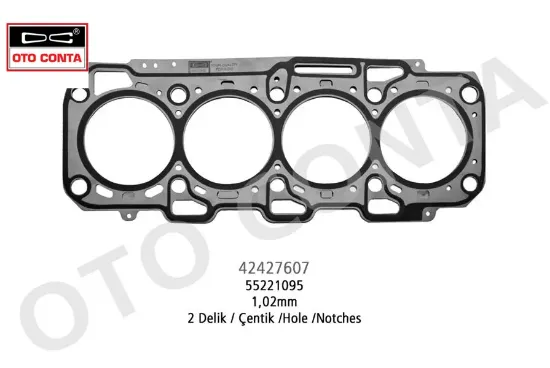 Silindir kapak contası fıat doblo 10> lınea 07> bravo ıı 07>14 500l 12>18 egea 16>20 500×14> alfa r Otoconta 55221095/ 55208990 resmi