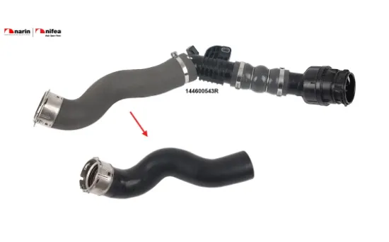 Turbo hortumu plastik boru hariç ok ile gösterilen büyük hortum clıo 1.5 dci 19> Nıfea 144600543R resmi