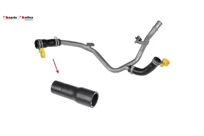 Soğutma hortumu metal boru hariç ok ile gösterilen hortum duster megane 1.5 dci 12> Nıfea 210471593R/ 6082000052/ 2104700QAE resmi