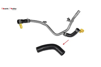 Soğutma hortumu metal boru hariç ok ile gösterilen hortum duster megane 1.5 dci 12> Nıfea 210471593R/ 6082000052/ 2104700QAE resmi