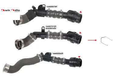 Turbo borusu sekmanı clıo v-kangoo Nıfea 144607512R/ 144608578R/ 6080900400 resmi
