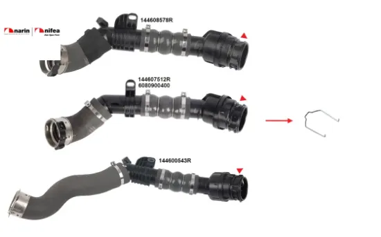 Turbo borusu sekmanı clıo v-kangoo Nıfea 144607512R/ 144608578R/ 6080900400 resmi
