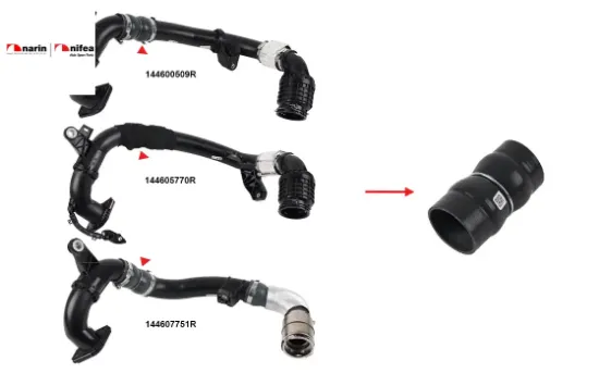 Turbo hortumu plastik boru hariç ok ile gösterilen küçük hortum master trafıc  2.0 dci 18> Nıfea 144605770R/ 1446000Q3M/ 1446000Q2M/ 144607751R resmi