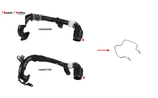Turbo borusu sekmanı plastik boru hariç ok ile gösterilen sekman trafıc ııı 2.0 dci 19> Nıfea 1446000Q3M/ 144605770R/ 1446000Q2M resmi