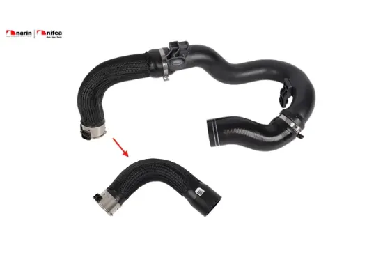 Turbo hortumu plastik boru hariç ok ile gösterilen büyük hortum doblo 1.3 d multijet 16> Nıfea 52091408/ 52087203 resmi