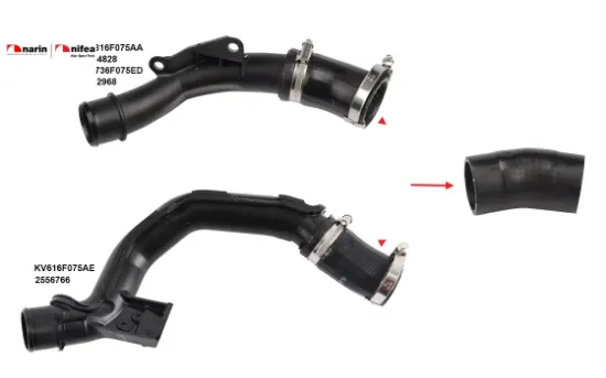 Turbo hortumu plastik boru hariç fıesta vı-vıı mondeo v tourneo/transıt  courıer b460 1.5tdcı 12-17 Nıfea 1872968/ DS736F075ED/ 1934828/ F1B16F075AA resmi