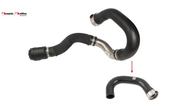 Turbo hortumu metal boru hariç ok ile gösterilen büyük hortum mokka Nıfea 39146832/ 39071731/ 42599091 resmi
