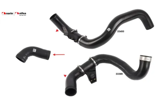 Turbo hortumu plastik boru hariç ok ile gösterilen küçük hortum sprınter Nıfea 9015284782/ 9015283582/ 9015283982 resmi