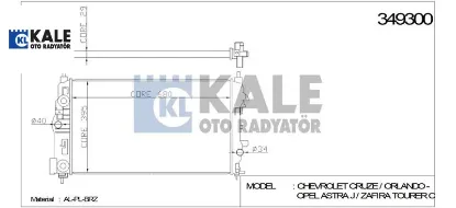 Radyatör su astra j-zafıra c-cruze a14net/b14net/a16xer/b16let 10-> 13336889/ 1300306 349300 resmi